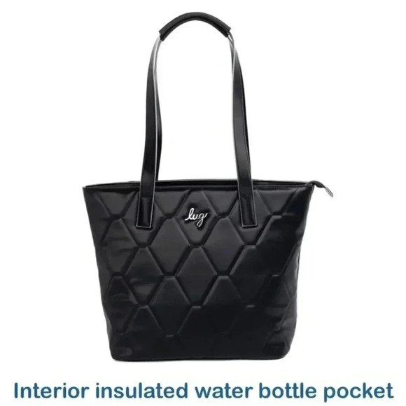 Lug Handbags - LUG Paddock Satin Luxe VL (Vegan Leather) Tote / Shoulder Bag - Black